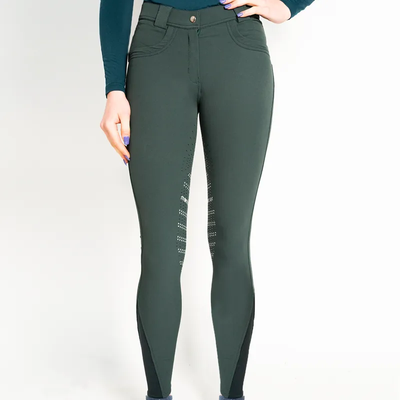 Montar Alina Ladies Full Silicone Seat Breeches - Darkest Spruce 